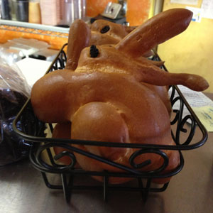Bread shaped like Bunnies